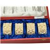 Image 3 : Set Of 6x Antique Carved Ivory Napkin rings With Original Box