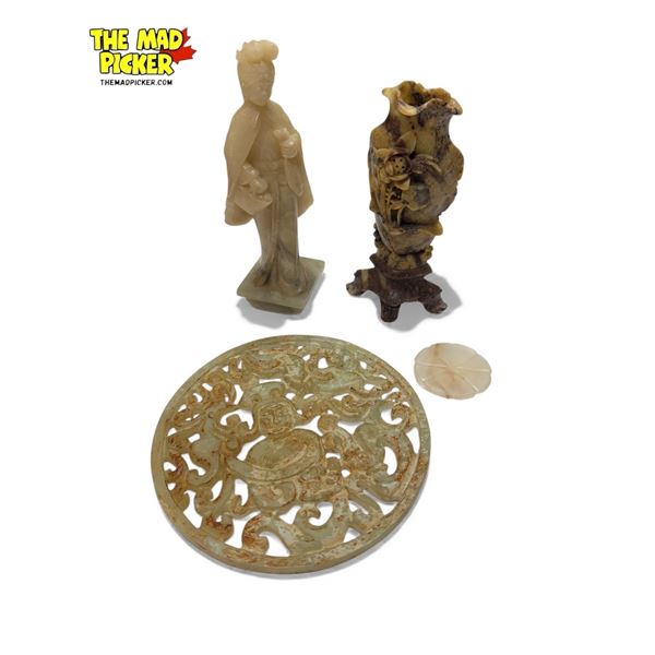Assorted Vintage Jade & Soapstone Collectibles