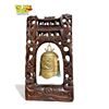 Image 1 : Vintage Chinese Hand Carved Wooden Frame With Brass Bell