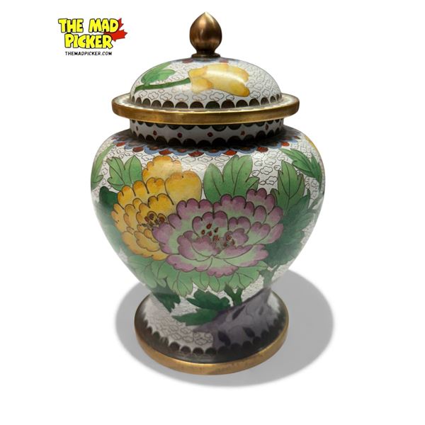 Vintage Floral Cloisonne Vase