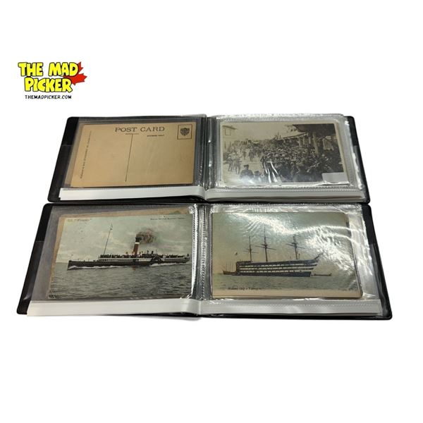 2x Vintage Albums Of Postcards (1x Military Related)