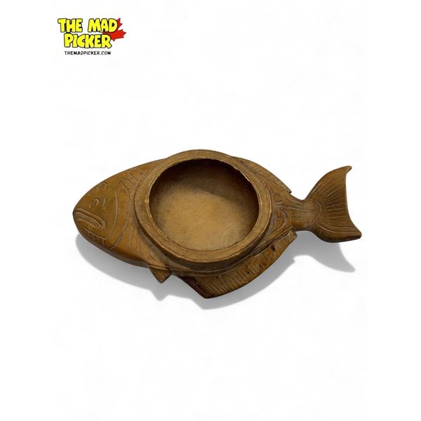 Vintage S. Jues Signed First Nations Artist Hand Carved Wooden Bowl