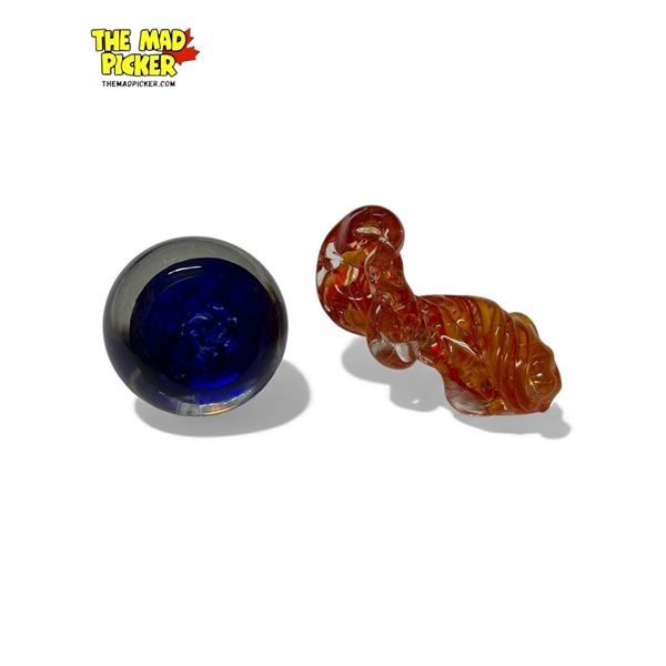 2x Art Glass Paperweights