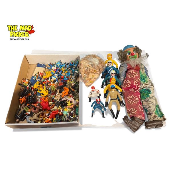 Assorted Toys: Motorcyclists, Soldiers, Flintstones, & More