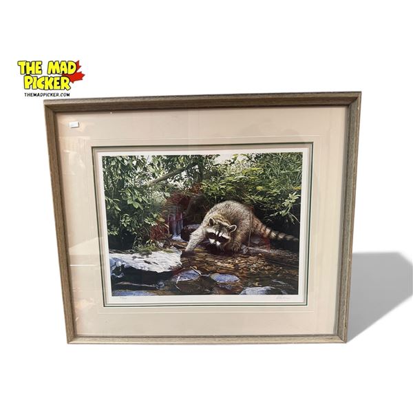 1982 R.S. Parker Signed L.E.P. "Searching The Stream- Raccoon 163/950