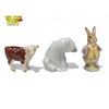 Image 1 : 3x Porcelain Collectibles: Beswick Cow, Lladro Polar Bear, & Royal Albert Mr. Benjamin Bunny
