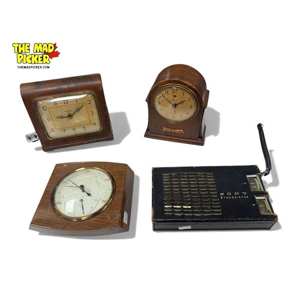 Vintage Variety: Table Clocks, Barometer, & Sony Transistor Radio