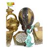 Image 3 : Vintage Variety: Brass Collectibles, Painted Style Egg, Glass Top Jewelry Box, & More