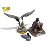 Image 1 : 3x Collectible Figurines: Bald Eagle, Ducks, & Cowboy On Horseback