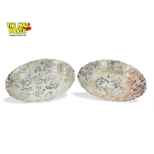 2x Turkish Silverish Collection Centrepiece Bowls