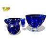 Image 3 : 4x Cobalt Blue Glass Collectibles: Vases & Bowl