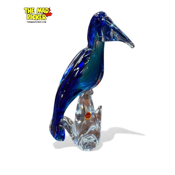 Murano Glass Blue Pelican Figurine