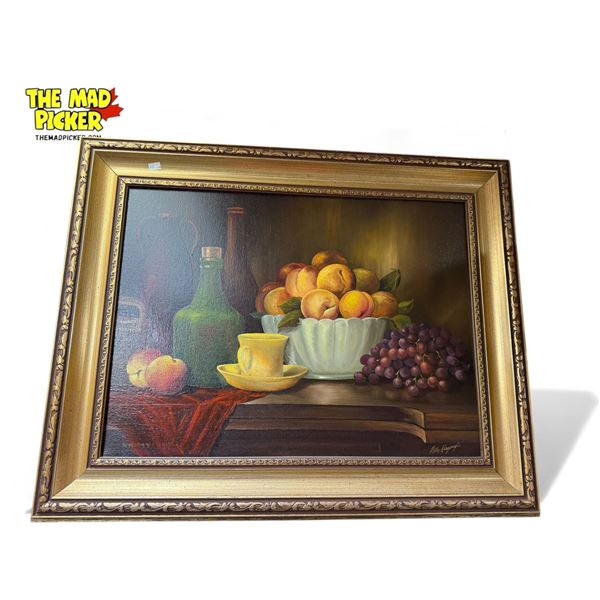 Vintage Petey Kasgonyi Signed Original Oil On Canvas Still Painting