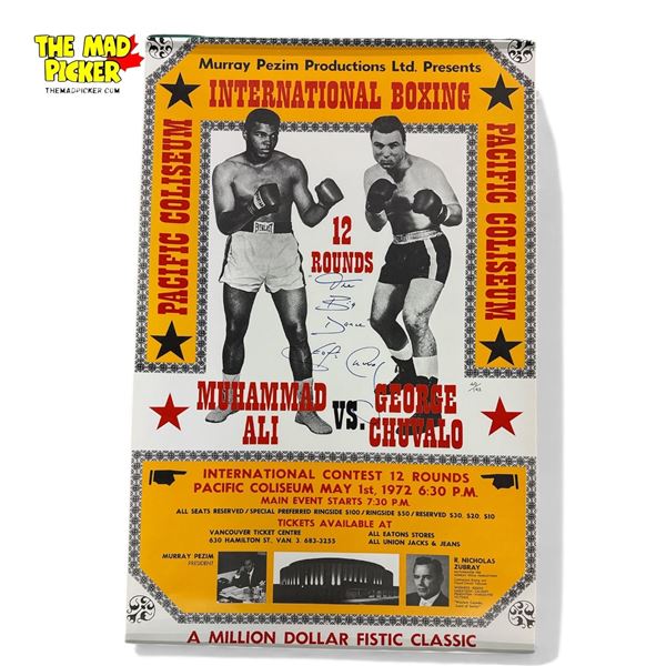Autographed Muhammad Ali vs George Chuvalo 1972 Poster with COA