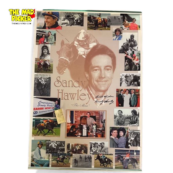 Sandy Hawley Autographed Poster and and Winning Ticket Horse Racing