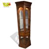 Image 2 : Wood Curio Cabinet w Lighting and 25x12x74." Two Glass Shelves and Lower Glass Cabinet