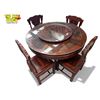 Image 4 : Beautiful Vintage Chinese Rosewood Dining Table With Great Details + Lazy Susan