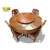 Image 2 : Beautiful Vintage Chinese Rosewood Dining Table With Great Details + Lazy Susan
