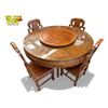 Image 3 : Beautiful Vintage Chinese Rosewood Dining Table With Great Details + Lazy Susan