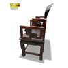 Image 4 : 2x Vintage Chinese Rosewood Stone Inlay Arm Chairs (Heavy)