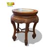 Image 3 : Vintage Chinese Rosewood Stone Inlay Top Pedestal