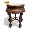 Image 4 : Vintage Chinese Rosewood Stone Inlay Top Pedestal