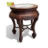 Image 4 : Vintage Chinese Rosewood Stone Inlay Top Pedestal