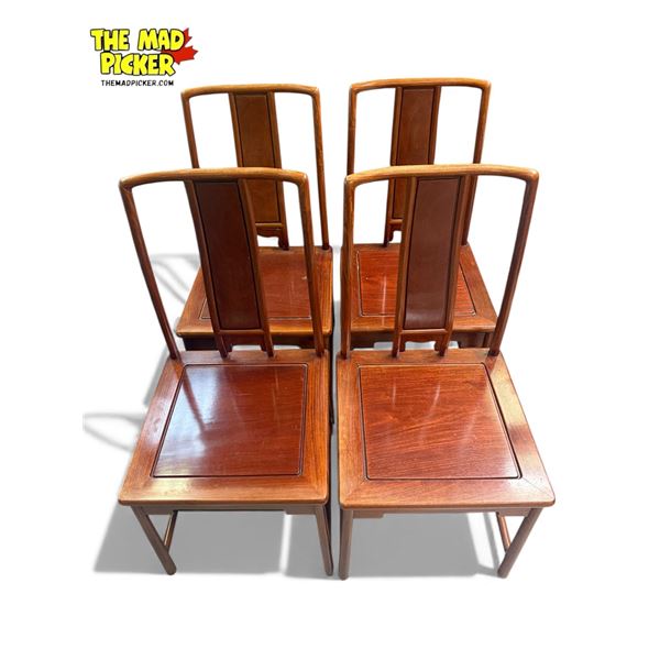 4x Vintage Chinese Rosewood Dining Chairs