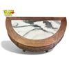 Image 2 : Vintage Chinese Stone Inlay Wooden D-Table