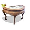 Image 3 : Vintage Chinese Stone Inlay Wooden D-Table