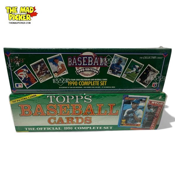 Unopened Boxes of MLB Baseball Cards 1990 Upper Deck and 1990 Topps Sets