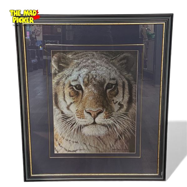 Robert Bateman Tiger At Dusk Framed Print 31.5"x35"