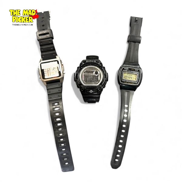 Casio Watch Collection: 3 Watches Baby-G  BLX-103, Ediface EFA-124 & Classic F-81  All Working