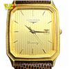 Image 1 : Vintage Longines Gold Filled Rectangular Case w Leather Strap 1989 Engraving on Back Working