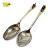 Image 1 : Two Silver Spoons: Gold Panner w Real Gold Nugget & Dog 22.83 Grams