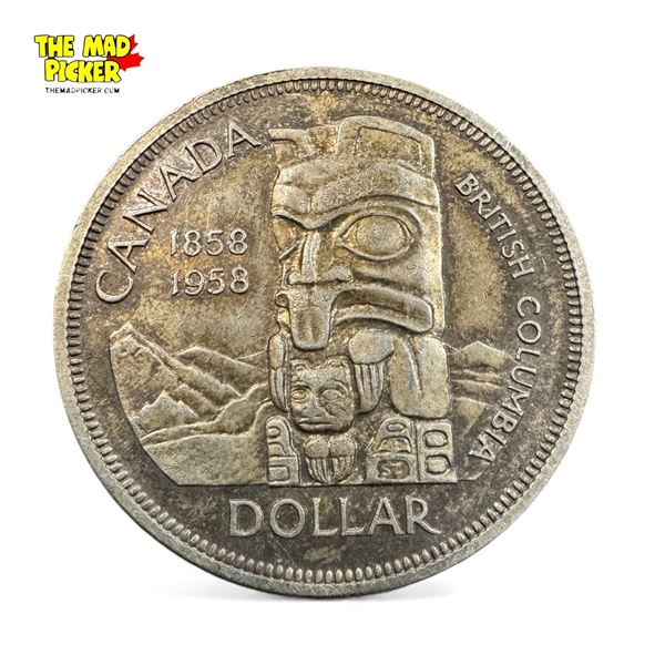 1958 British Columbia Commemorative Silver Dollar "Death Dollar"  23.44 grrams