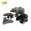 Image 1 : Collection of 4 Carved & Cast Animals: Soapstone Bear, Pewter Cougar, Bronze Bear & Boma Walrus