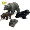 Image 3 : Collection of 4 Carved & Cast Animals: Soapstone Bear, Pewter Cougar, Bronze Bear & Boma Walrus