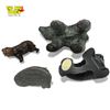 Image 4 : Collection of 4 Carved & Cast Animals: Soapstone Bear, Pewter Cougar, Bronze Bear & Boma Walrus
