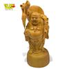 Image 1 : Chinese Wood Root Carved Statue of "The Laughing Monk" Hotei 8" Tall Feng Shui Taoist