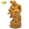 Image 1 : Chinese Wood Root Carved Statue of "The Laughing Monk" Hotei 8" Tall Feng Shui Taoist