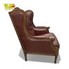 Image 3 : Classic Leather Wing Back Chair in Burgundy Leather Excellent Condition 29 x 32 x 49"