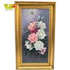 Image 1 : Original Painting of Flowers on Canvas Artist Signed in Gilded Wood  Frame 16.5x28.5"