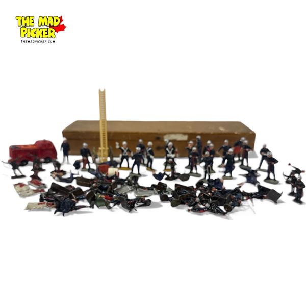Collection of Small Starlux British Fireman Toys 1.25" Tall 7 Smaller Scale