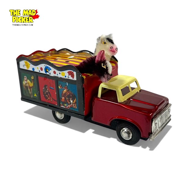 !970's Tin Litho Friction Toy Circus Truck  Model MF-974