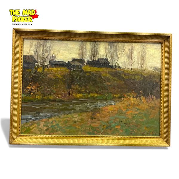 Framed Original Painting on Canvas Signed H. Maaahekob 24x17"