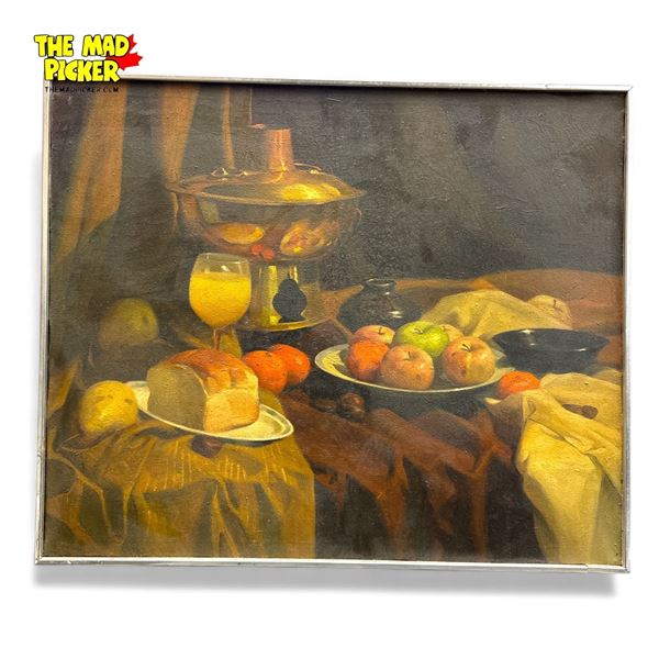 Framed Original Painting on Canvas Unsigned  22.5x18.5"