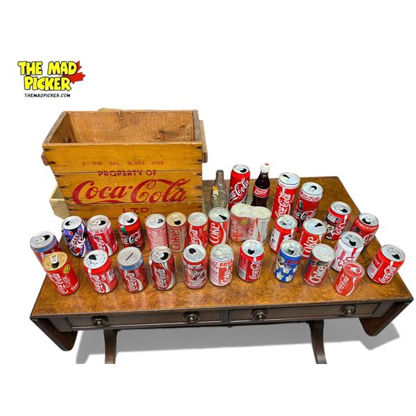 Vintage Coca-Cola Collectibles: Cans, Bottles, & Crate