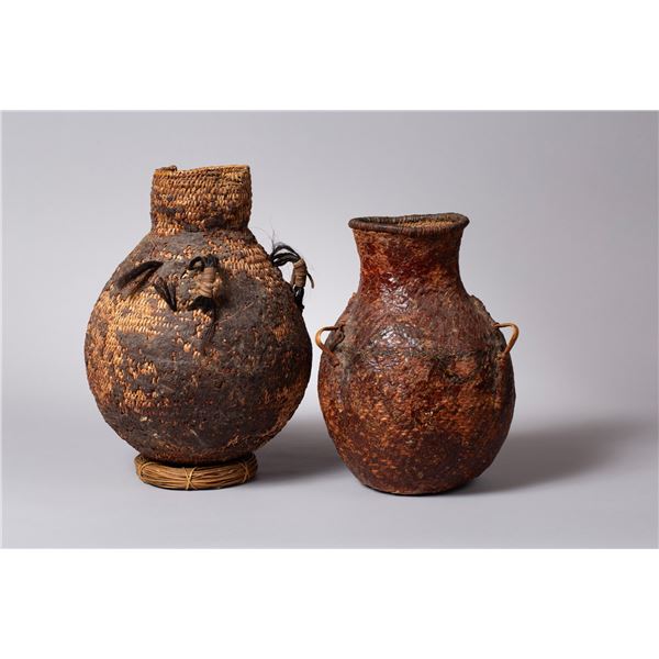 Group of Apache water baskets, Ca 19th century