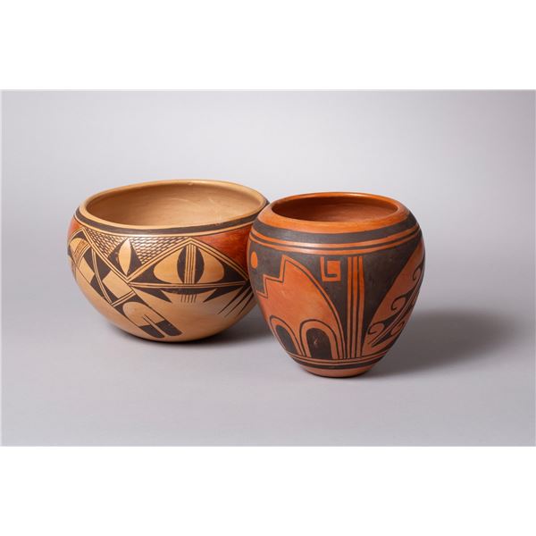 Two Vintage Hopi Polychrome Pots